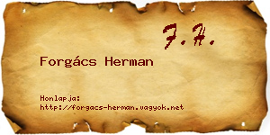 Forgács Herman névjegykártya
